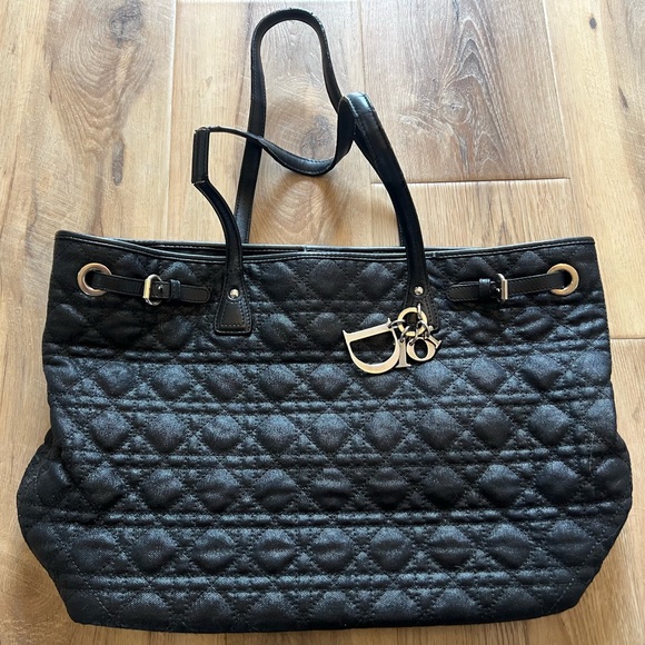Dior Handbags - Dior Panarea Cannage Black Tote Bag